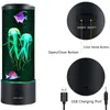 Lampes de table Couleur Changeante Méduse Lampe LED Télécommande Aquarium Réservoir Veilleuse Cadeau D'anniversaire USB Charge Ambiance Relaxante