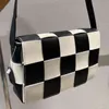 Bolsa de designer de bolsa de ombro para mulheres Bolsa de couro preto e branco Tote bolsas de moda Moda Moda