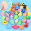 110 Pcsset Baby Cute Animals Bath Toy Swimming Water Toys Soft Rubber Float Squeeze Sound Kids Wash Play Funny Gift 220531