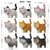 18pcs toptan çizgi film sevimli evcil hayvan kravat shorthair kedi maine pvc anime mini figürler peyzaj dekorasyon oyuncakları bebek hediyesi için bebek