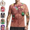 Мужские футболки Смешная 3D-печать рождественская футболка мужская снеговик снеговик Санта-Клаус Футболка красавица Счастливый год.