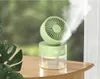 Humidification Electric Fans usb Desktop Noiseless Spray 3000 mAh Student Dormitory Office Desktop Fan With Night Light