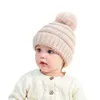 Cappelli invernali lavorati a maglia per bambini Berretti con pompon all'uncinetto per bambini Cappello Berretto con palla di pelliccia Berretti per bambini lavorati a maglia caldi con teschio
