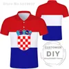 Croácia Polo Camisa DIY Livre Nome Personalizado Hrv Polo Camisa Nação Bandeira Croata País Hrvatska República Imprimir Po Roupas 220702