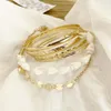 Bangle Temperament Creative Personality Shell Bracelet Set Of 5 Pieces Women's Metal Multilayer Open Diamond Exquisite JewelryBangle