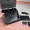 Sac de Jour Baby Accordion Ruched Bag Luxury Designer Classic Handbags Crocodile präglade läder Crossbody Handbag-2