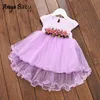 Girl's Dresses AmyaBaby Baby Girl Flower Princess 1st Birthday Dress Little Girls Clothing Summer Infant ClothesGirl's