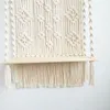 Handmade Decorative Cotton Rope Macrame Weaving Wall Hanging Organizer Shelf for Planter Hanger Boho Home Decor