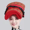 Cappello da ballo Hmong Miao per le donne Cappelli di abbigliamento tradizionale per feste con accessori in nappa Copricapo da spettacolo per festival Vintage Headd233l