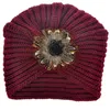 Beanies Beanie/Kafatası Kapakları Müslüman Yumuşak Hicam Bohemia Türban Kaşmir Çapraz Sarma Baş Şapka Yün Örgü Bonnet Turbante Kapağı Giymeye Hazır