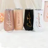 Stemless Champagne Flute with Lid Personalized 6oz Wine Mugs Insulated Champagne Flutes Bridesmaid Tumbler Gift
