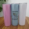 sublimering 20oz glitter skinny tumbler dubbelvägg glittrig slim tumbler med halmlock skimmer vatten tumblers