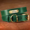 Real Leather Dog Collar Personlig PET -ID -krage Anpassad graverad tagg för små stora hundar Pitbull German Shepherd XXL 220610