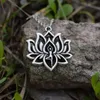 사슬 Sanlan Lotus Flower Yoga Necklace Namaste Mandala Jewelrychains