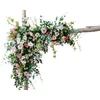 装飾的な花の花輪森屋外芝生結婚式のソリッドウッドアーチレイアウト結婚式花の背景装飾人工スタンドプロップ