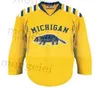 CEUF 2020 Michigan Wolverines Hockey Jersey Emelcodery Stitched Настройка любого номера и названия майки хоккейные майки