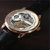 جديد عالي الجودة من أعلى الذكور الساعات غير القابل للصدأ ميكانيكية حزام جلدي على wristwatch 0028315S