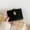 Cüzdanlar kadın cüzdan şık kore düz renkli kart tutucu vintage sıradan pu deri kadın çanta para klips Lady Coin Pursewallets