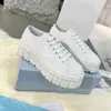 2022Nylon Casual Shoes Women Gabardine Classic Canvas Sneakers Designer Brand Wheel Lady Stylist Trainers Fashion Heighten Solid Shoe Size 3