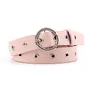 Gürtel Frauen PU Leder Gürtel Runde Metall Pin Schnalle Kreis Marke Mode Punk O Ring Für BeltBelts Smal22