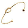 Bangle Mulheres elegantes Aço inoxidável Nó amarrado Bracelets de manguito de pulseiras Bangles Bangles Gretos de joias Dropbangle Kent22