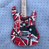 Edward Eddie Van Halen Heavy Relic Red Franken Electric Guitar Black White Stripes ST Shape Maple Neck Floyd Rose Tremolo no logo