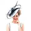 Ladies Fascinators Millinery Party Wedding Sinamay Hat Wide Brim Fe Headpiece Church Hair Accessories 220721