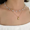 Chokers Periboxbox Модный элегантный проводной обернутый колье из цепи бусинки для женщин светло -фиолетовый нерегулярные акриловые ожерелья бисера Heal22