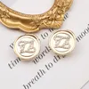 Classic 18K Gold Plated Dangle Designers Letters Stud Earrings Geometric Luxury Brand Women Rhinestone Pearl Earring Charm for Wed271R