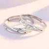 1 paire cuivre plaqué platine redimensionnable torsion cristal couple bague réglable fiançailles mariage accessoire hommes femmes traversant la rivière de l'amour doigt bijoux