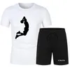 Survêtements pour hommes Summe Mannen Merk Sportkleding Shorts Set Korte Mouw Ademend T-shirt En Casual Wear Basketbal TrainingspakMen's