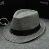 Caz Şapka Panamança Üst Şapka Pamuk Keten İngiliz Güneş Şapka Erkekler Kadınlar Için Yaz Tricilby Fedora Caps Panama Plaj Sokak Cap Stingy Brim Dekoratif 39 Renk B7939