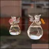 Wazony dekoracje domowe ogród czysty anioł szklany wisząca wazon butelka terrarium hydroponiczny pojemnik roślinny garnek DIY prezent urodzinowy 2 rozmiary D6924601
