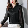 Blouses voor dames shirts lange mouw witte vrouwen lente mode rand kraag bodemhirt kantoor dame werk draag dames blousewomen's