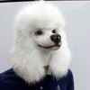 Party Masks Christmas White Poodle Dog Head Party Mask Latex med ytterligare djur 220823