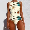 Maillots de bain pour femmes Maillot de bain une pièce Femmes Floral Imprimé Patchwork Ceinture Bow 2022 Summer O-Cou Sexy Beach Maillot de bain Maillots de bain pour femmesWomen'