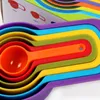 Пластиковые красочные кухонные инструменты измерительные чашки 6 шт. Установите ложку выпечки посуды DIY цвет случайной подарочной коробке упаковки