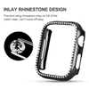 غطاء مراقبة Diamond Watch Luxury Bling Crystal Cover for Apple Watch Case for Iwatch Series 7 65 4 3 2 1 Case 42mm 38mm 41mm 45mm band