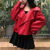 Femmes poches courtes moteur PU noir Faux cuir veste doux ample Vintage Biker manteau veste automne rue cuir manteau L220801