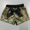 Kids Short Pants Fashion Girls Sequins Summer Pants Toddlers Gold Color Shinny Waist Cute Pant