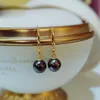 Dangle & Chandelier Yellow Gold Pearl Earrings Jewelry Wedding Tahitain Black For Women AU750 2022 TrendDangle DangleDangle