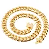 Chains 6-18mm Wide Stainless Steel Cuban Miami Necklaces CZ Zircon Box Lock Big Heavy Gold Chain For Men Hip Hop Rock JewelryChain216v