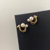Stud Simple estilo de celebridad pendientes de perlas de oro para mujer 2022 joyería de moda coreana accesorios dulces de boda para niña Stud Odet22 Farl22