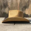 Bérets Mode Été Femmes Hommes Creux Western Cowboy Chapeau Papa Canotier Sombrero Hombre Double Couleur Sunbonnet Soleil ChapeauBérets Oliv22