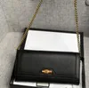Nowa wysokiej jakości portfele Kobiety Business Skórzane złotą łańcuch torby na ramię Crossbody Designer Portfel 6 kolorów