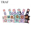 TRAF Women's Clothing Crop Top Handmade Hollow Out Crochet Plaid Flower Tanks Women Summer Knitted Multicolor Tops 220316