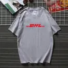 メンズTシャツイエローDHL Tシャツ男性女性ユニセックスファッショングランジ90Sカジュアルトップヒップホップルーズショートスリーブ334T