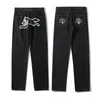 Ropa Dog Print Streetwear Мужчины хип -хоп мешковины джинсы брюки y2k одежда прямо свободные готические джинсовые брюки панталоны Vaqueros 220720