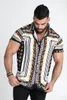 Herren-Freizeithemden, Sommerkaro, kariert, digital bedrucktes Hemd, modische Herren-Bohemian-Blusen, Homme-Design-Oberteile, Bluse, hohe Qualität, Übergröße, bequemes Druckhemd