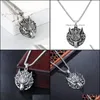 Pendentif Colliers Pendentifs Bijoux Rétro Collier Pour Hommes Ferocious Wolf Head Fashion Punk Animal Style Dpc